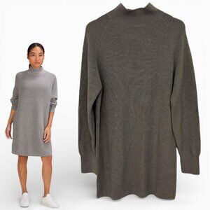 Lululemon Merino Wool Blend Knit Dress Heathered Gull Grey Minimalist Size 8